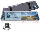 מצלמה דואלית לרכב HD +מצלמת רוורס אחורית לתיעוד נסיעה משולבת מראה עם מסך 4.3 אינץ לצילום היקפי מצלמה דואלית לרכב HD +מצלמת רוורס אחורית לתיעוד נסיעה משולבת מראה עם מסך 4.3 אינץ לצילום היקפי